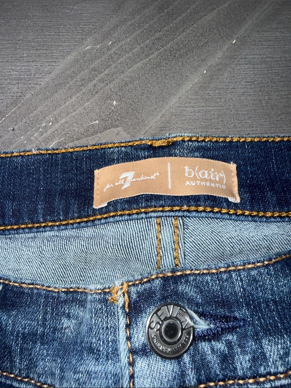 7 For All Mankind Blair Skinny Jeans in Dark Blue Denim